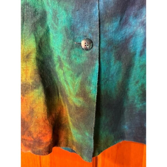 Eco Lution Hemp Tie Dye Blazer Jacket Small Festival Boho Psychedelic - Picture 3 of 6